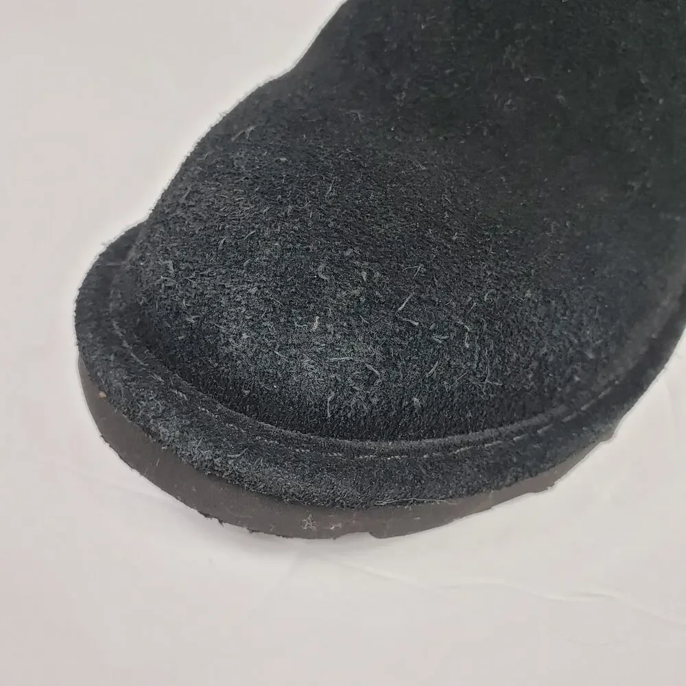 Bearpaw Elle Girls Size 13 Black Cow Suede Wool Blend Lining Pull On Snow Boots